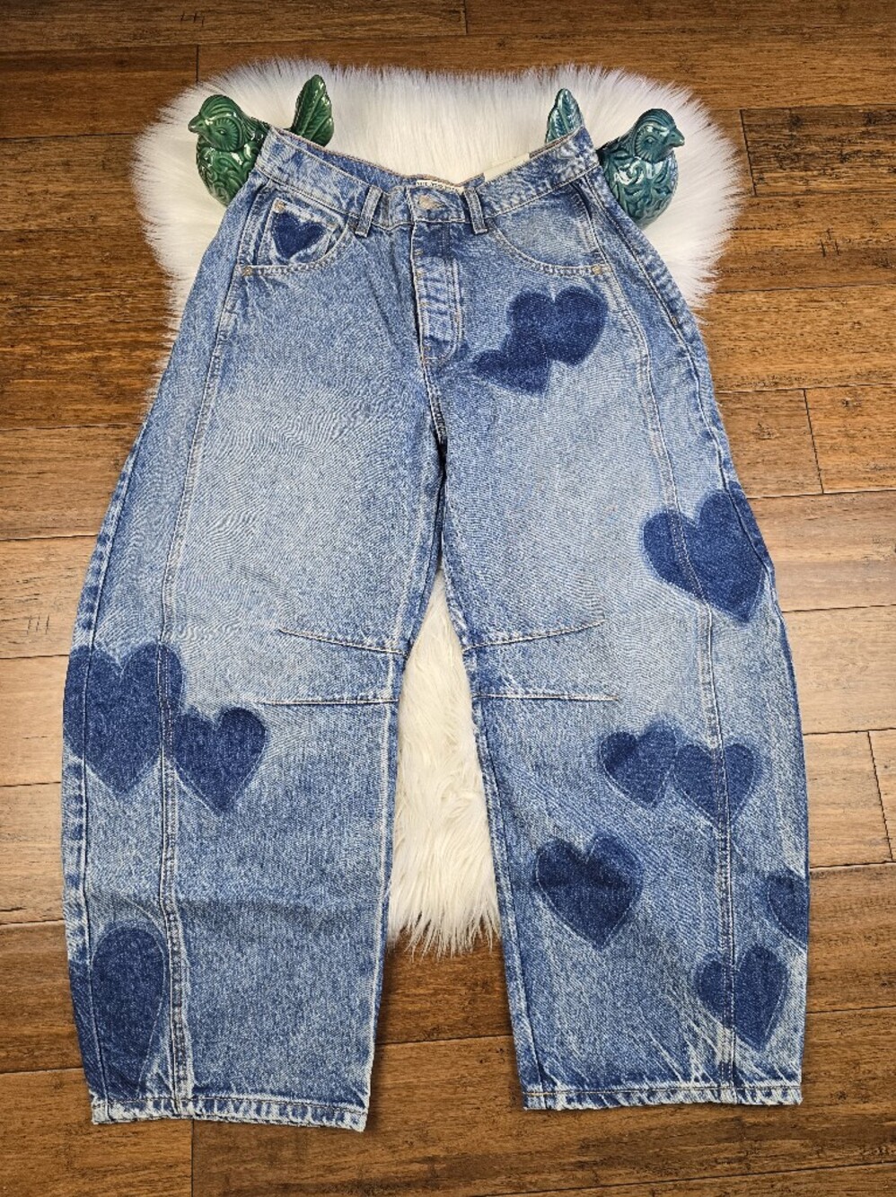 Free People RARE We The Free Heart Barrel Jeans 27